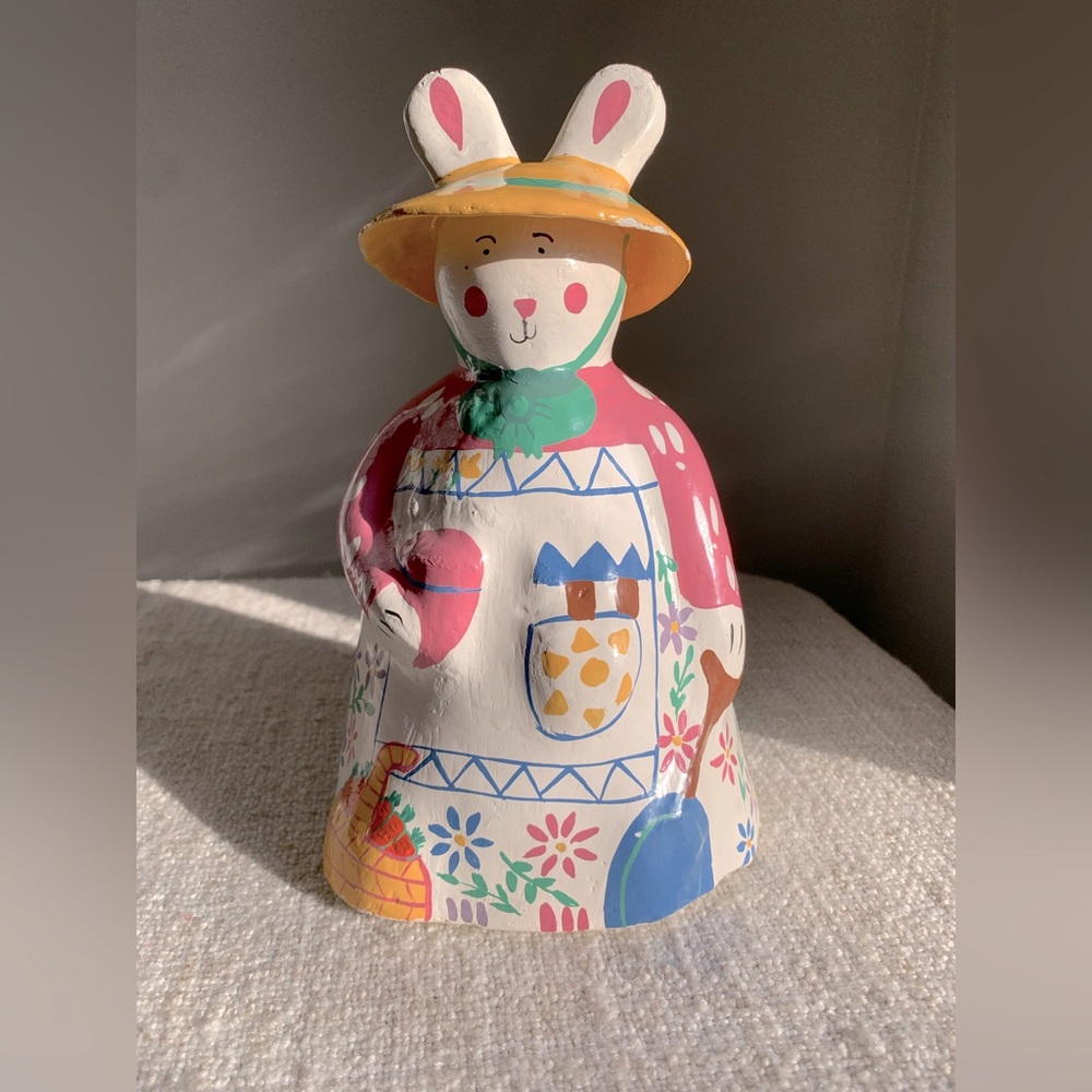 Vintage hand painted paper maché bunny